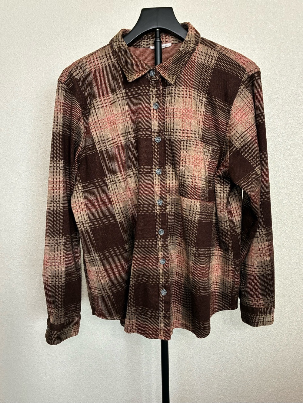 Women’s Plaid Button Down Flannel Shirt - XL